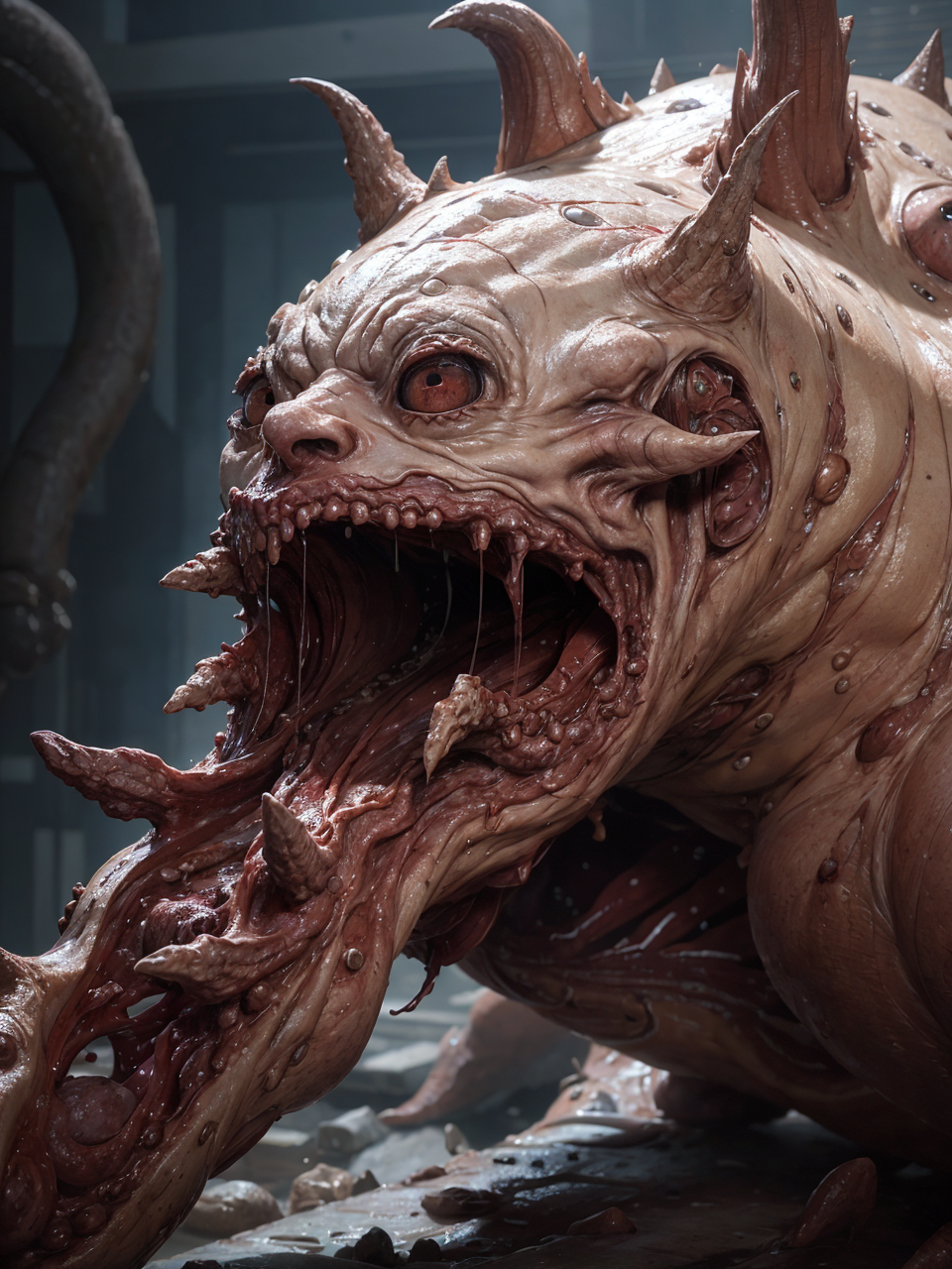 00111-2254545835-a fanz disgusting monster design, body horror creature, _lora_BodHor-V1_0.6_, dof, high definition, detailed, intricate.png